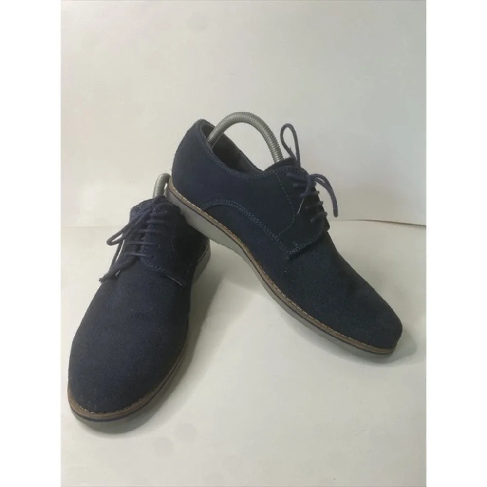 Mauro Alessi Men's Size 9 Oxford Style Dress Shoe. Very‎ Good. Navy Blue Lace Up